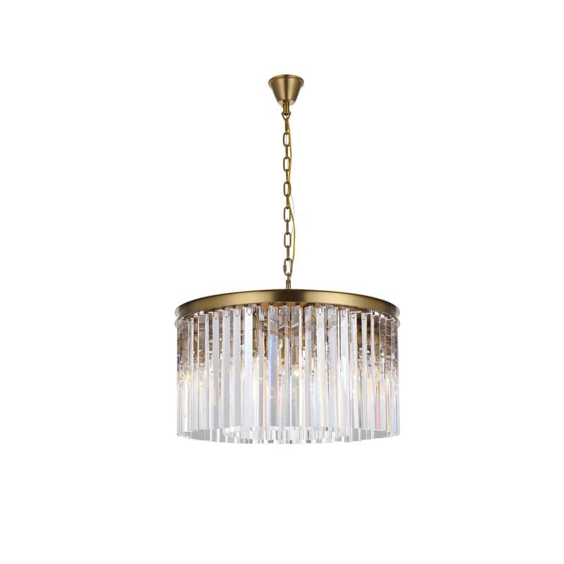 Indigo Home round crystal chandelier in satin gold