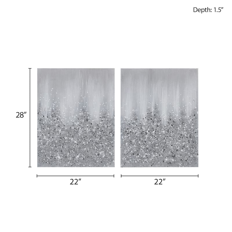 Madison Park Glimmer Heavily Embellished 2-piece Canvas Wall Art Set (Set of 2)