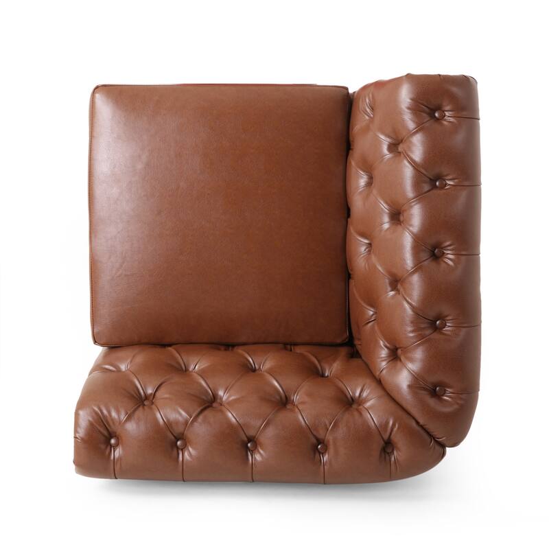 Castalia Chesterfield Tufted 7-seat Sectional Sofa by Christopher Knight Home - 114.00" L x 70.00" W x 31.50" H