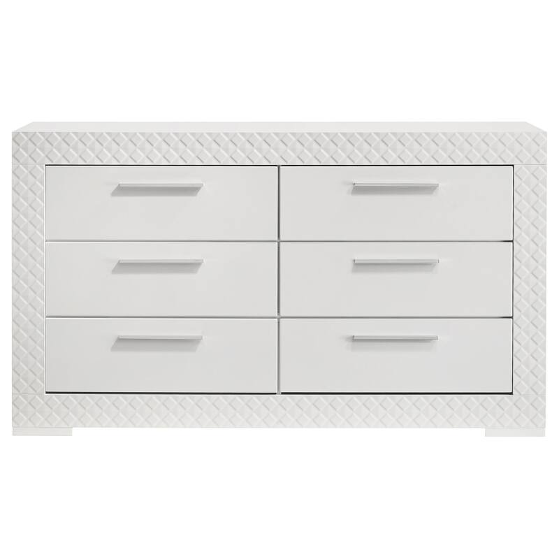 Ives 6-drawer Dresser and Mirror High Gloss