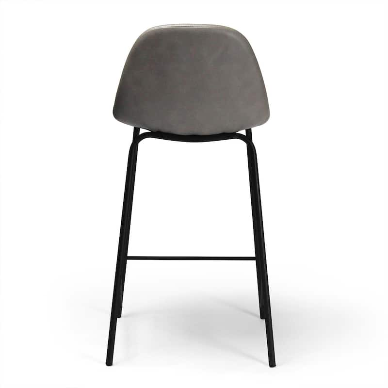 Maxine Vegan Leather Counter Height Stools Black Legs (Set of 2)