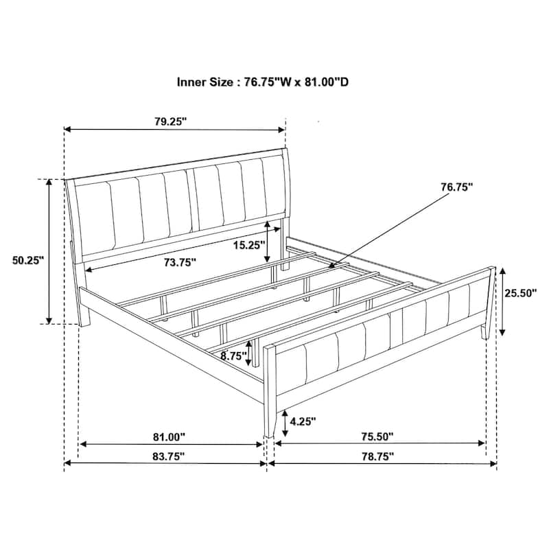 Carlton Contemporary Wood Panel Bed Cappuccino