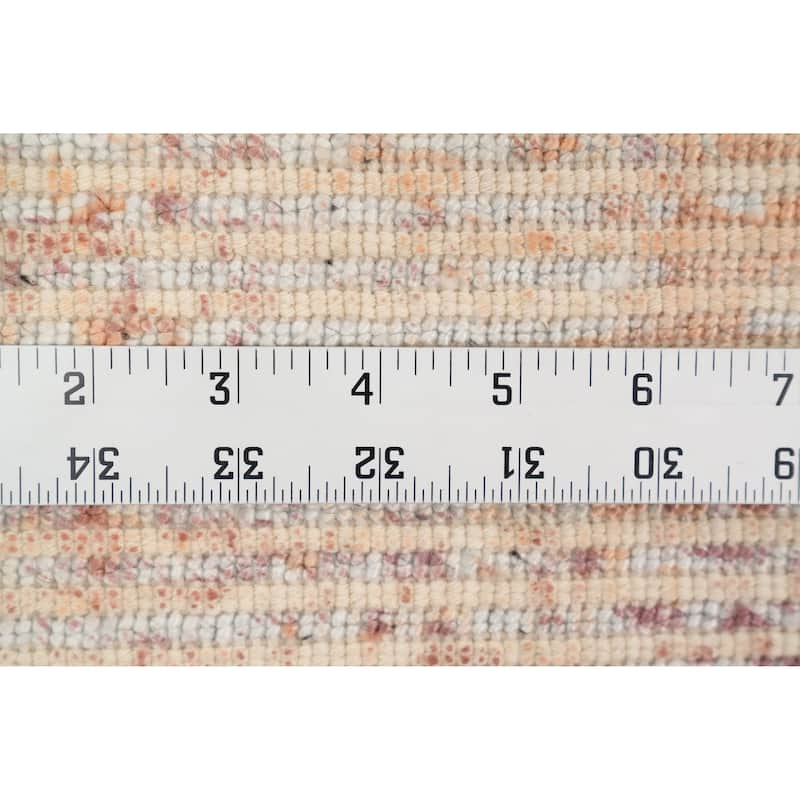 Hand Knotted Oriental Viscose Silk Carpet Modern Abstract Oranges & Rust Abstract Area Rug - 3' 11'' X 2' 0''