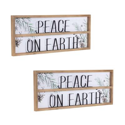Peace on Earth Sign (Set of 2)