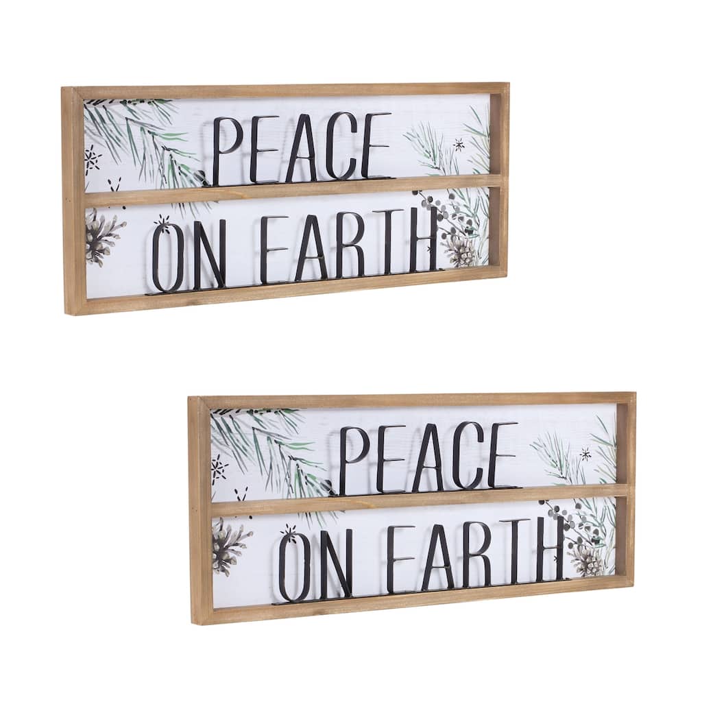 Peace on Earth Sign (Set of 2)