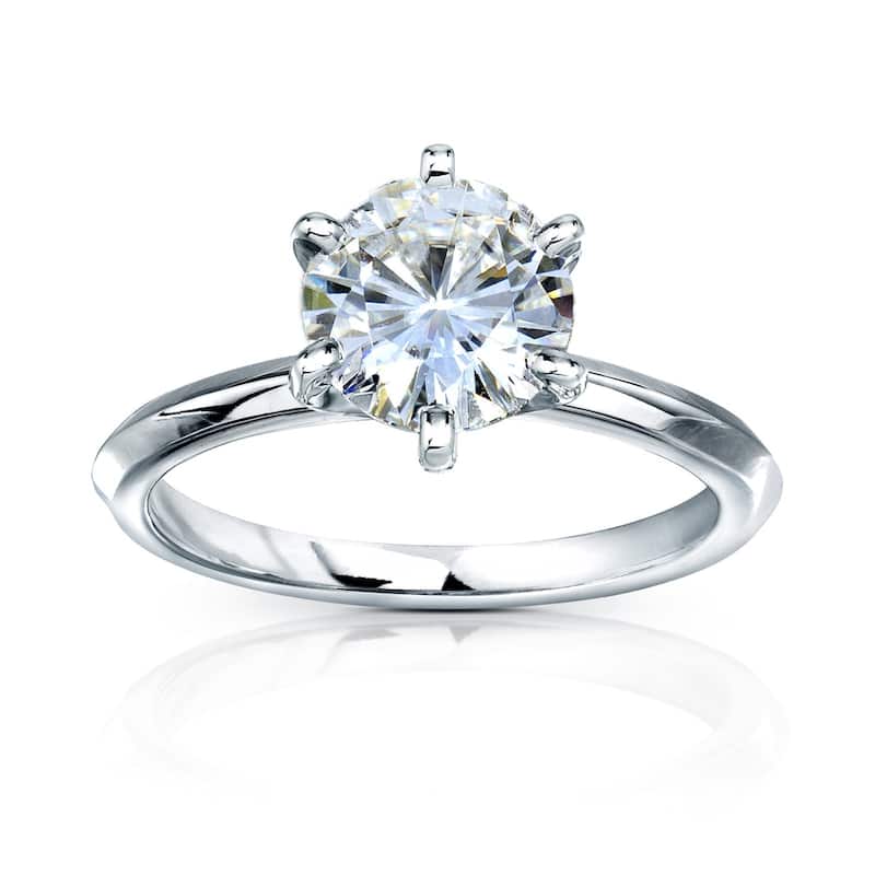 Kobelli 2 Carat Lab Grown Diamond Certified 14k Solid Gold Solitaire 6-Prong Engagement Ring (EF/VS)