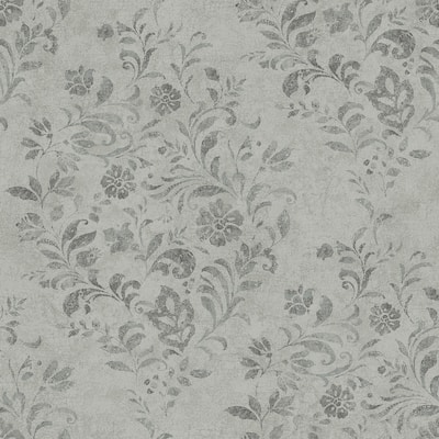 Scrolls Glendale Isidore Blue Scroll 33 ft L X 20.5 in W Wallpaper.