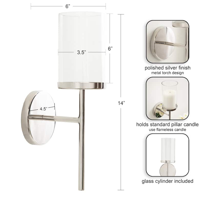 Kate and Laurel Blaise Metal Wall Sconce
