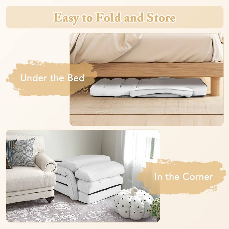 Gymax Folding Floor Chair Indoor Lazy Sofa Armchair w/ 6-Position