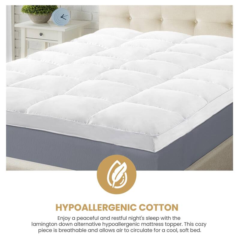 Superior Brushed Microfiber Down Alternative Mattress Topper, 2 Inch - White