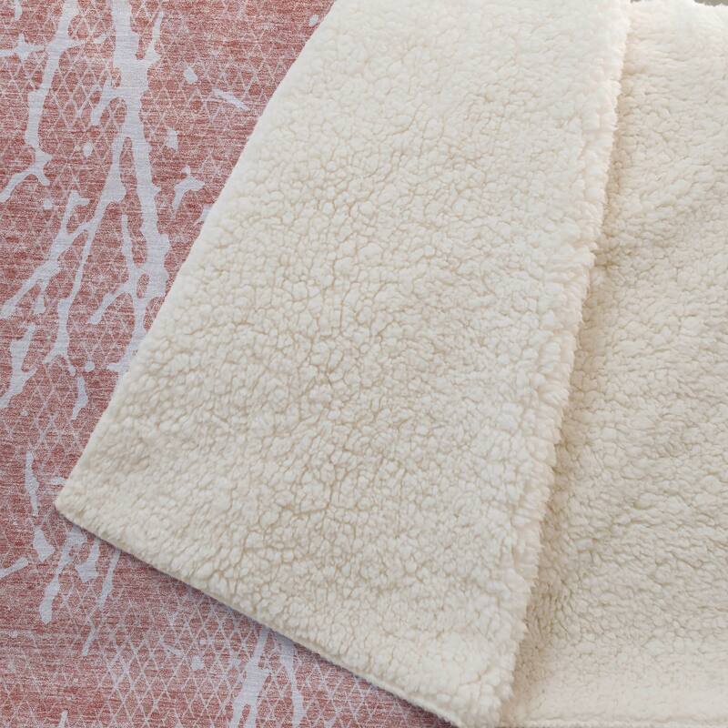 Premium Machine Washable Contemporary Fragment Sherpa Throw Blanket