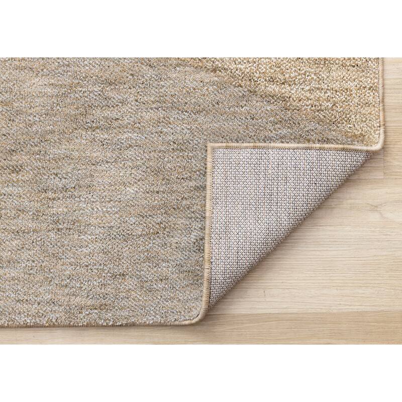 Caro Collection - Recycled Polyester Curvy Beige Grey Area Rug