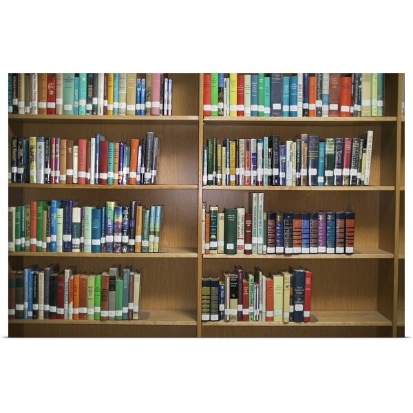 "Library bookshelves" Poster Print