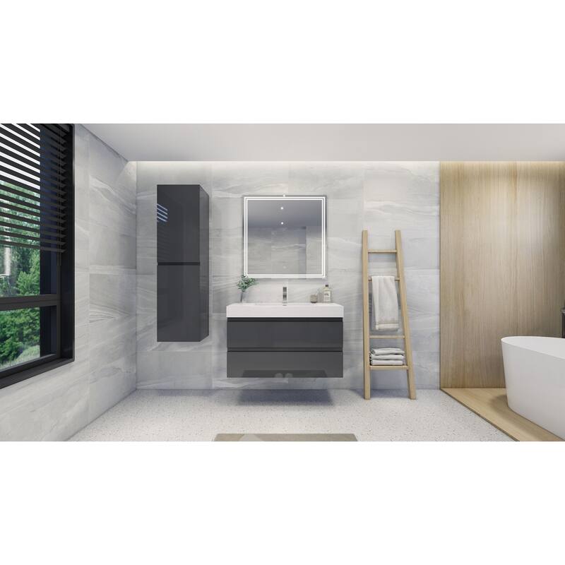 Baillie 42'' Wall-Mounted Vanity with Reinforced Acrylic Sink