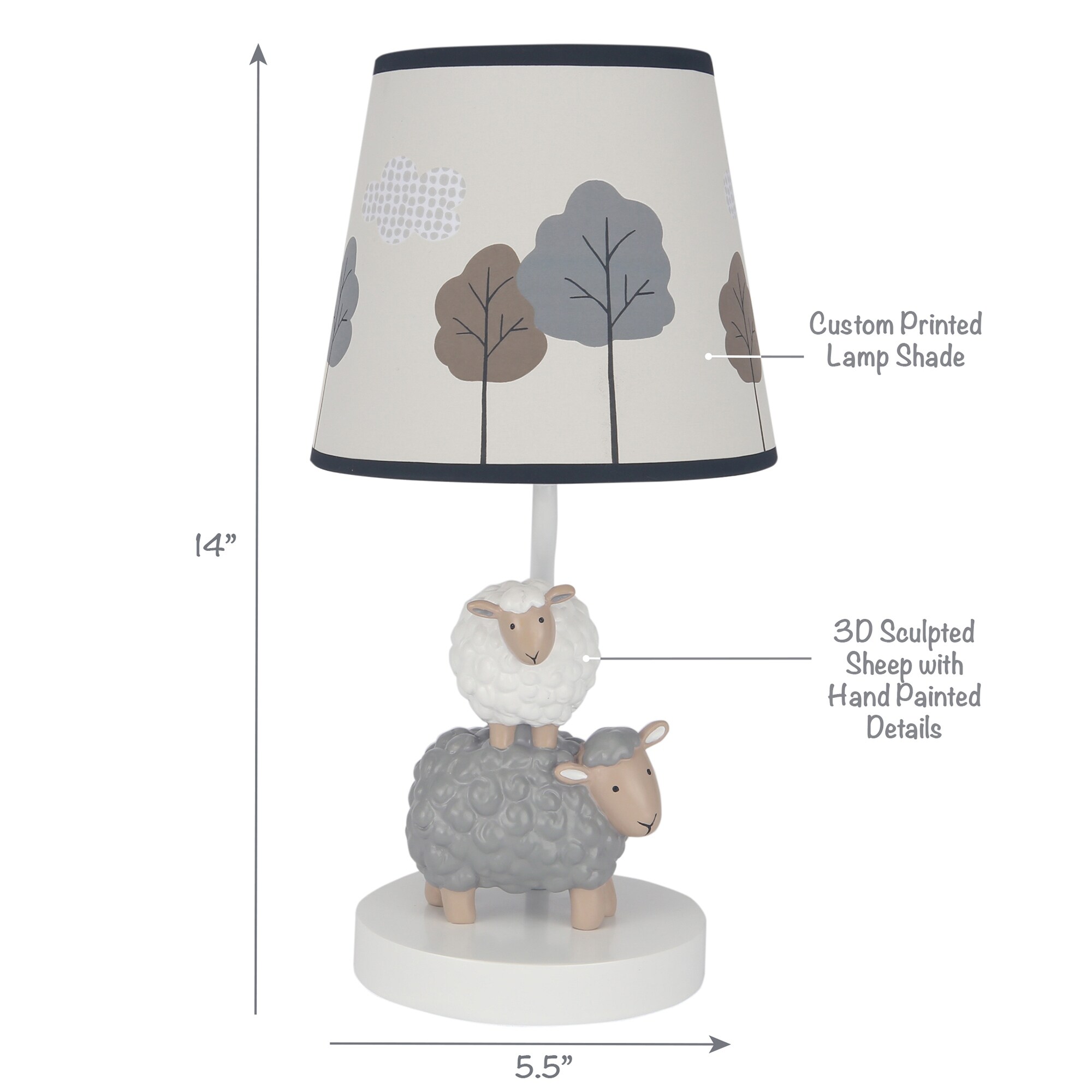 Grey nursery light shade sale