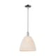 preview thumbnail 9 of 21, Innovations Lighting Downtown Urban - Natural Ballston Dome - 1 Light 12" Stem Hung Mini Pendant Natural Shade/Polished Chrome