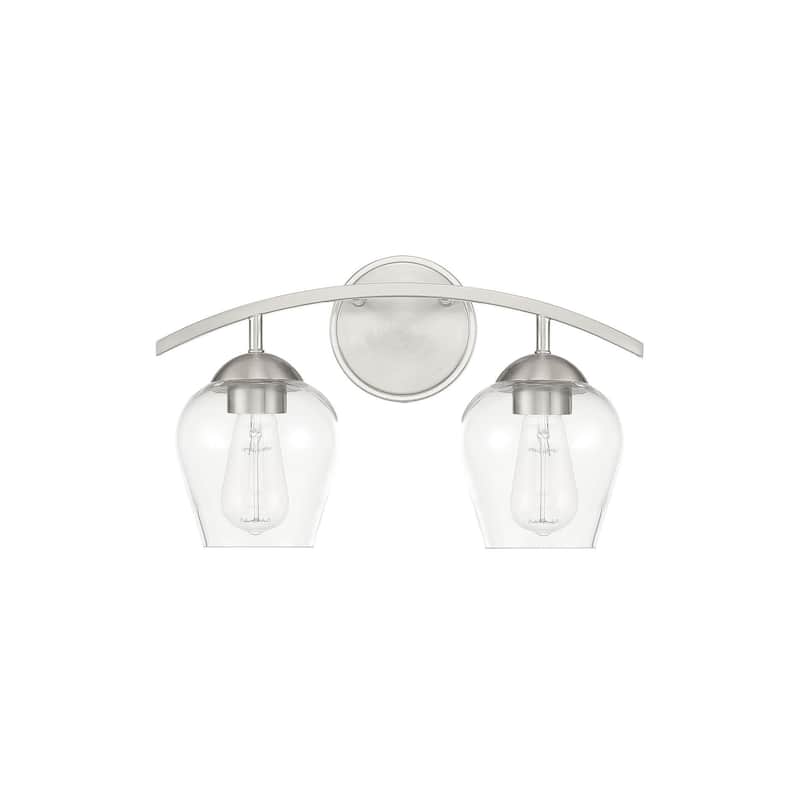 Meridian M80031 2 Light 16" Wide Bathroom Vanity Light with Clear