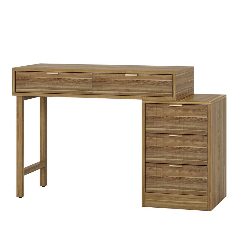 51-Inch Modern Makeup Vanity Desk with Reversible Drawer Cabinet