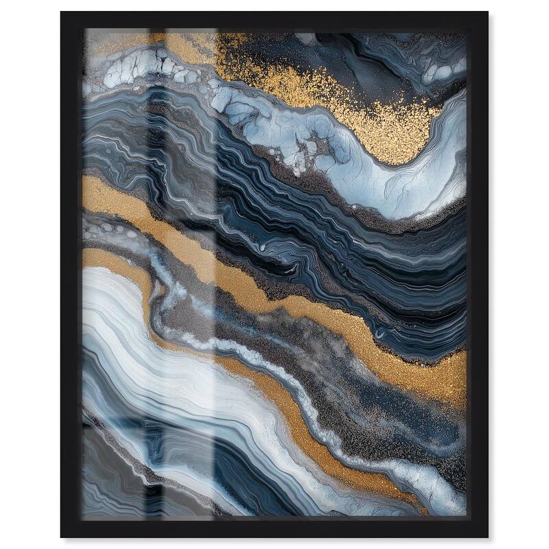 Acrylic Flow I Shadowbox by Art Remedy - Black - 36" x 45"