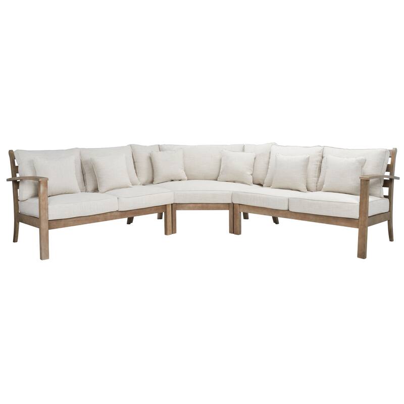 SAFAVIEH Couture Santa Cruz Patio Sectional Sofa - 107"W x 107"D x 35"H