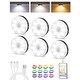 preview thumbnail 1 of 4, EZVALO Puck Light Wireless Motion Sensor with Remote-RGB-6 Pack-Black - Black