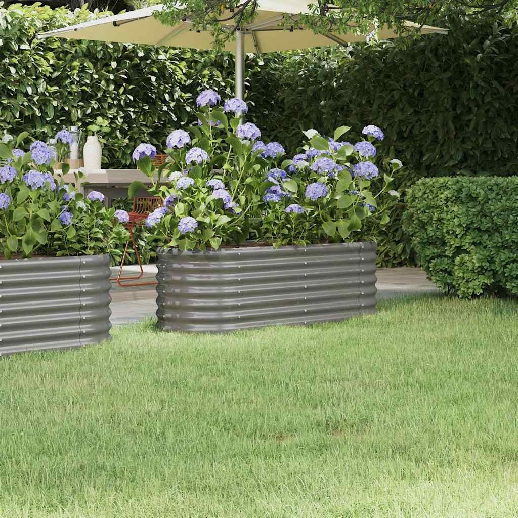 vidaXL Garden Raised Bed Patio Outdoor Raised Planter Box Powder-coated Steel