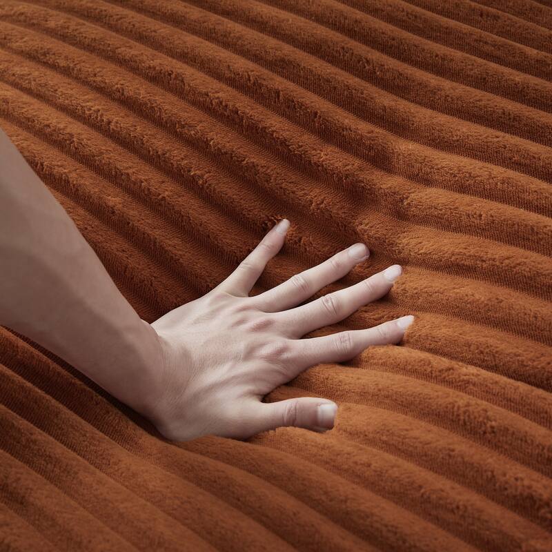 Roomfitters Double Chaise Lounge with Cup Holders and Plush Corduroy Upholstery, No Assembly Modern Sleeper Loveseat