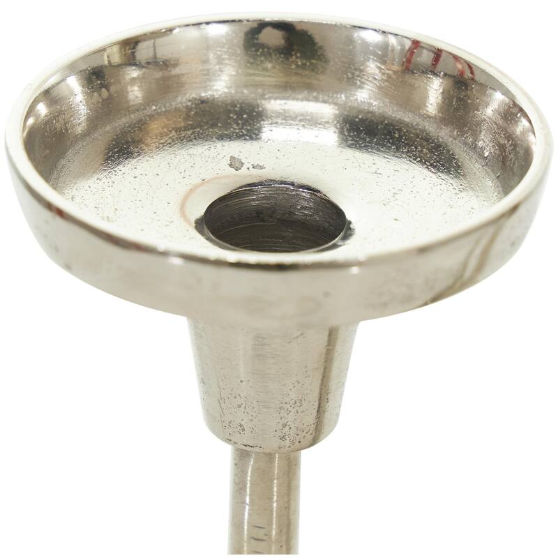 Aluminum Metal Slim Candle Holder with White Marble Base - Set of 3 Gold or Silver - Roche River Decor