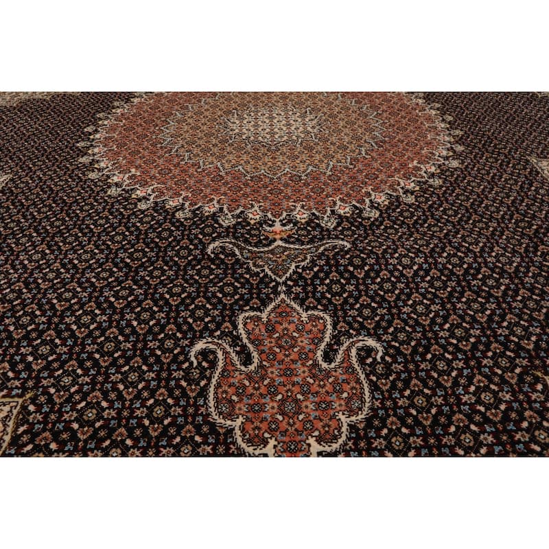 8'9''x11'2'' Hand Knotted Wool Midnight Blue Traditional 400 KPSI Rug - 8' 9'' x 11' 2''