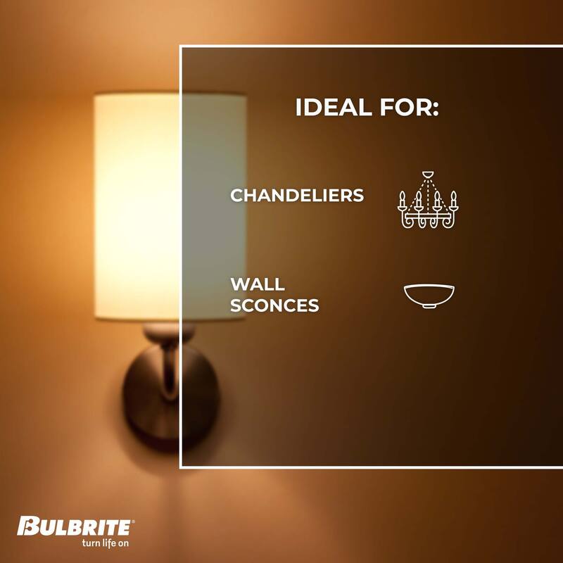 Bulbrite Pack of (4) Dimmable Clear Filament B11 Candelabra (E12) LED Bulb