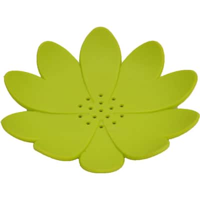 Water Lily Flexible Soap Dish Holder Self Draining - 4.10"L x 4.10"W x1"H