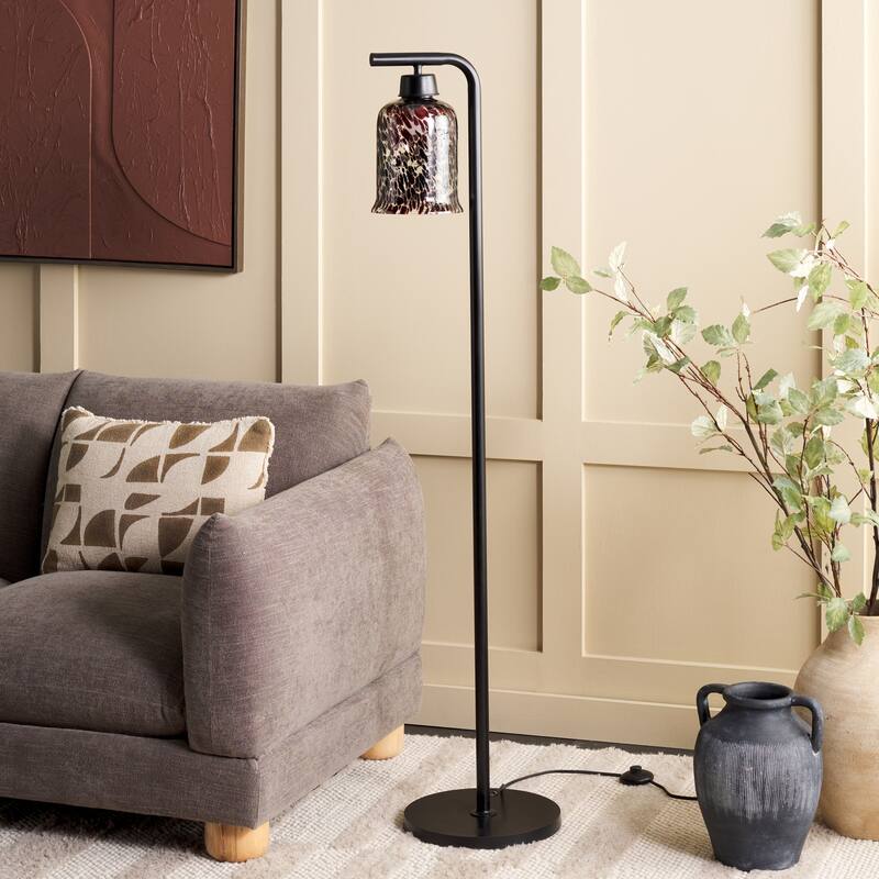 SAFAVIEH Lighting Nezara 58-Inch Metal & Glass Floor Lamp - 15"W x 12"D x 58"H