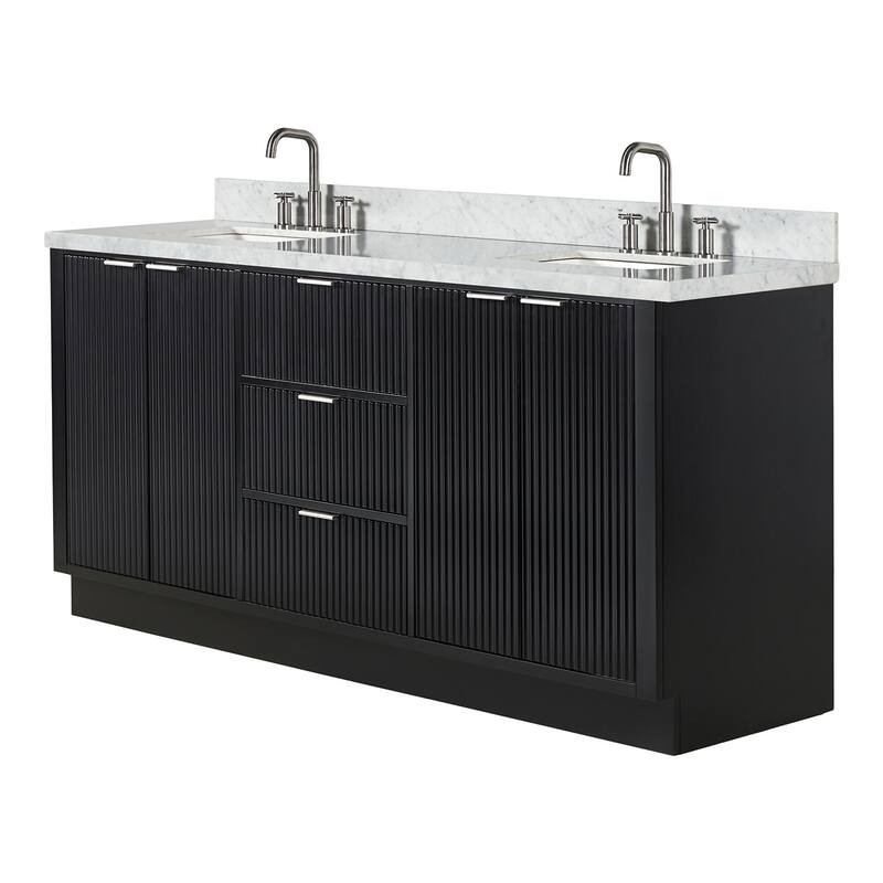 Ariel P73DCWRVO Milan 73" Free Standing Double Basin Vanity Set with