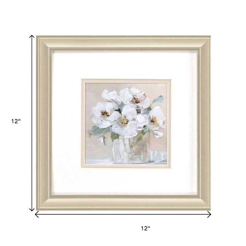 HomeRoots Set Of Two Soft Whites Gold Framed Wall Art