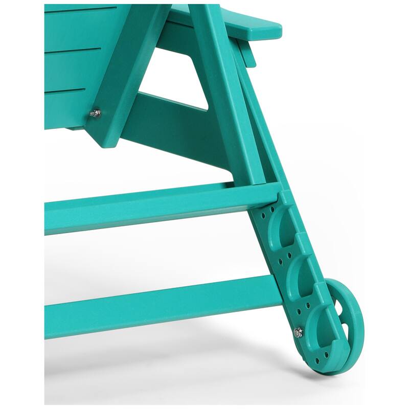 Brighton Outdoor Poly Reclining Chaise Lounge with Wheels & Cup Holder (Set of 4)