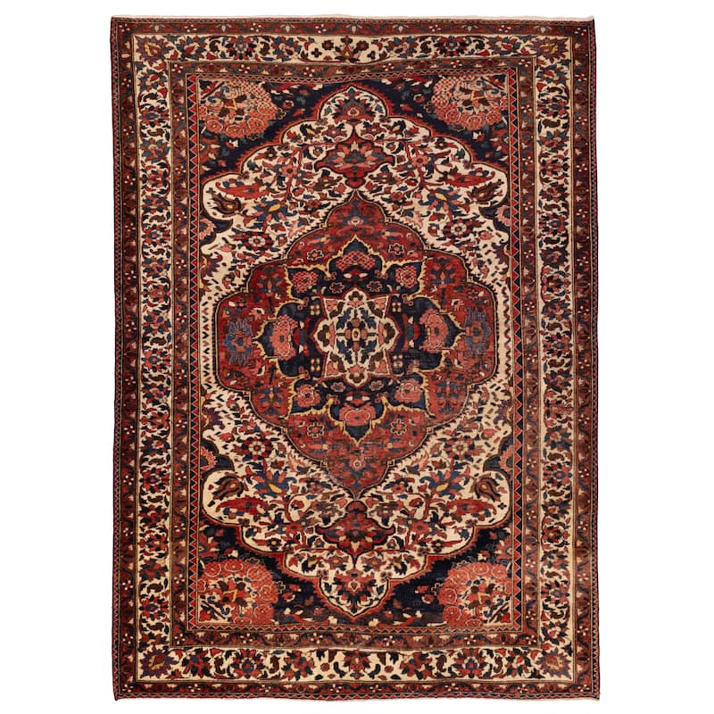 ECARPETGALLERY Hand-knotted Kayseri Vintage Cream Wool Rug - 7'5 x 10'5