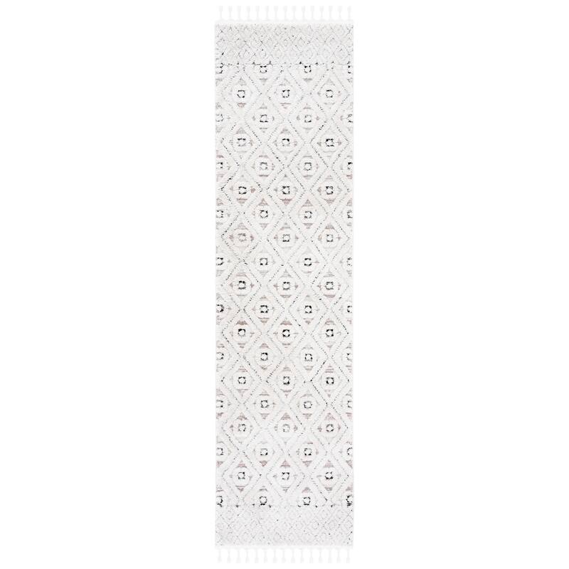 SAFAVIEH Handmade Marrakech Mayu Traditional Rug - 2'2" x 8' Runner - Ivory/Grey