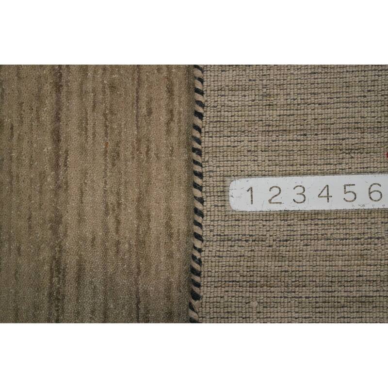 Hand Knotted Oriental 100% Wool Carpet Tribal Tribal Beige & Ivories Gabbeh Area Rug - 9' 9'' X 7' 10''