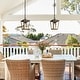 preview thumbnail 3 of 16, Anly Modern Farmhouse Black Gold 1-Light Outdoor Pendant Lights Patio Lantern Lamp - D7" x H12.2"