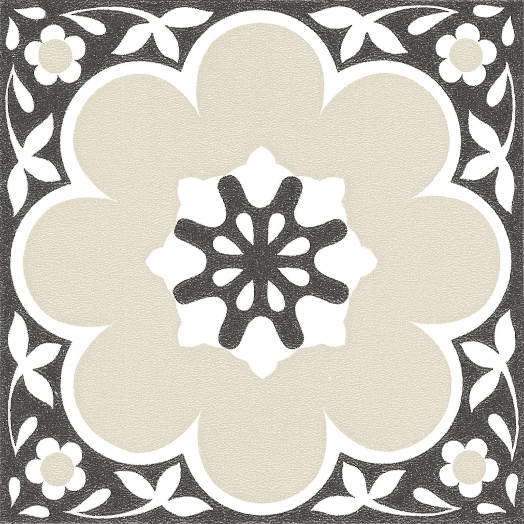 FloorPops Daphne Black Peel & Stick Floor Tiles