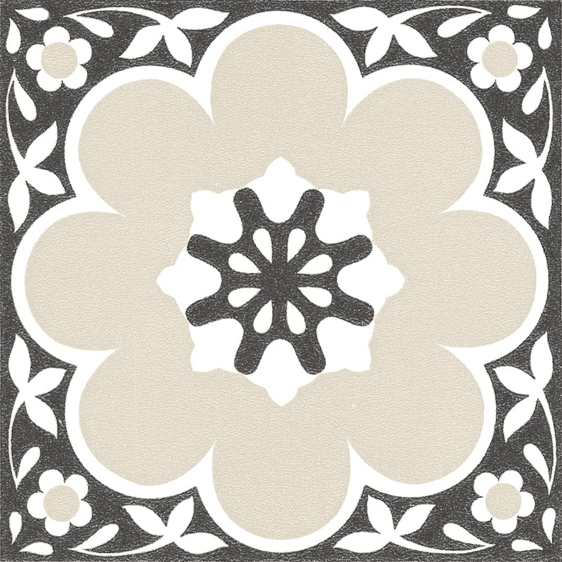 FloorPops Daphne Black Peel & Stick Floor Tiles