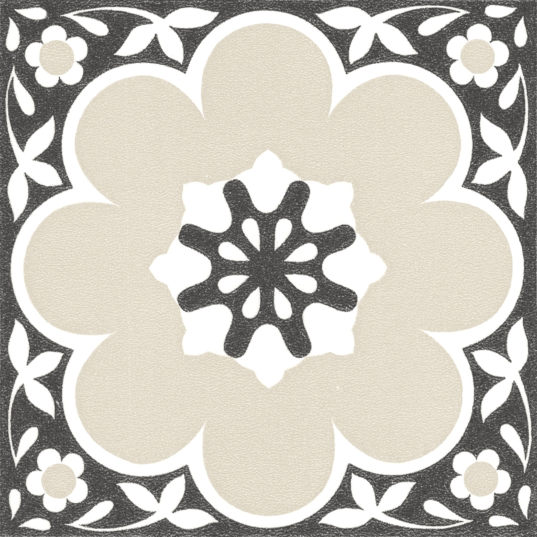 FloorPops Daphne Black Peel & Stick Floor Tiles