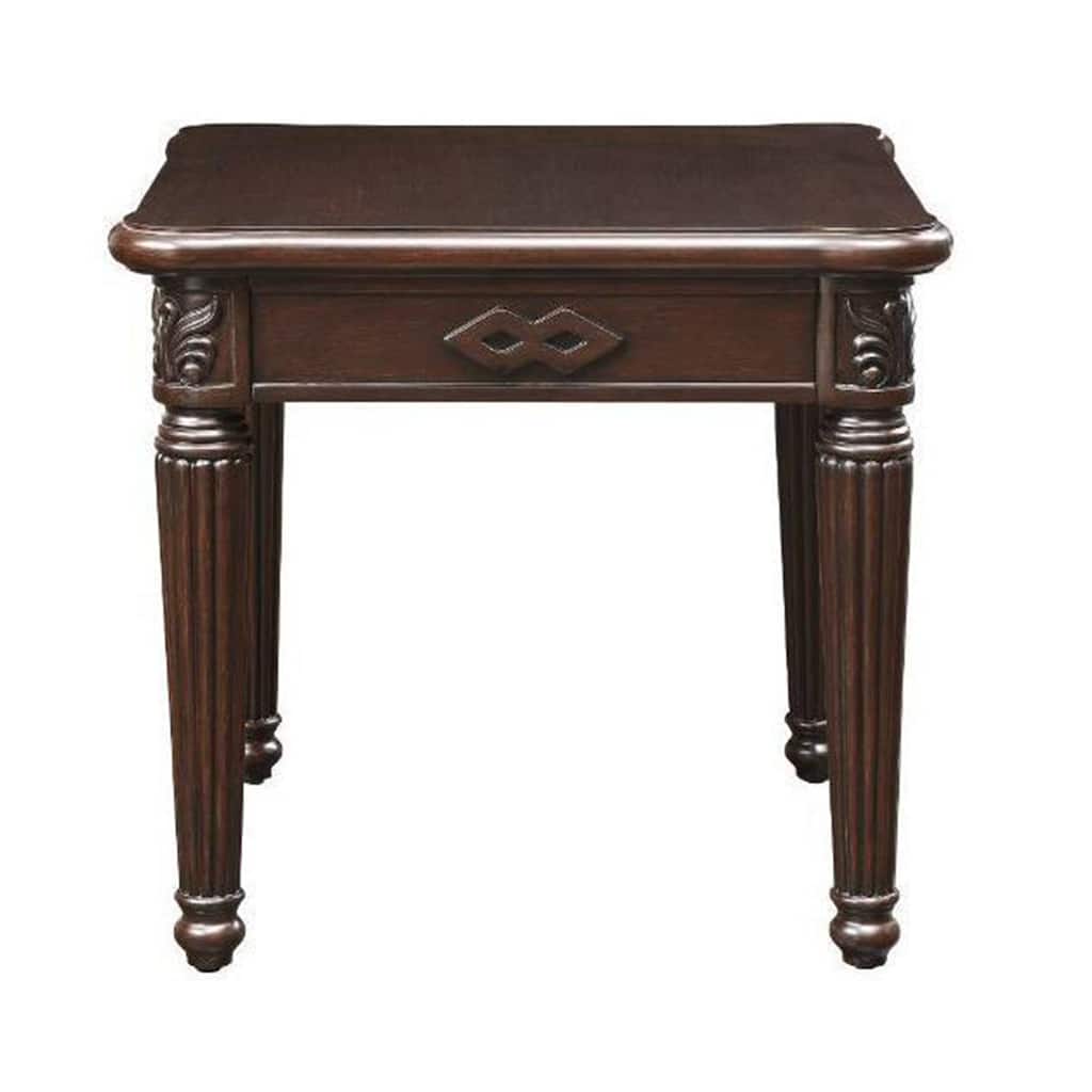 Square Wood End Table in Espresso Finish