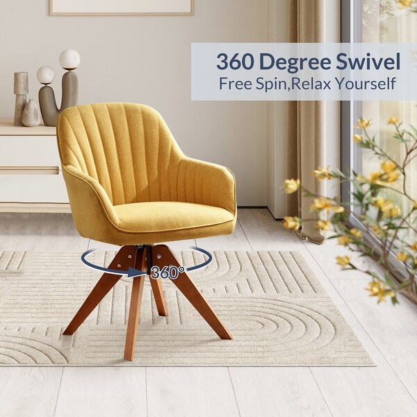 BELLEZE Modern Swivel Chair Linen Accent Armchair with Wood Legs Bed Bath Beyond 40407636