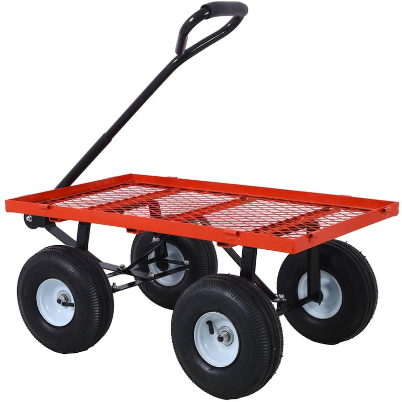 Outdoor multifunction utility cart with 550 lbs capacity and 10-inch tires