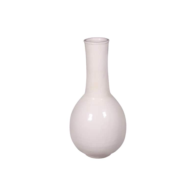Artissance 19"H White Ceramic Globular Vase - White