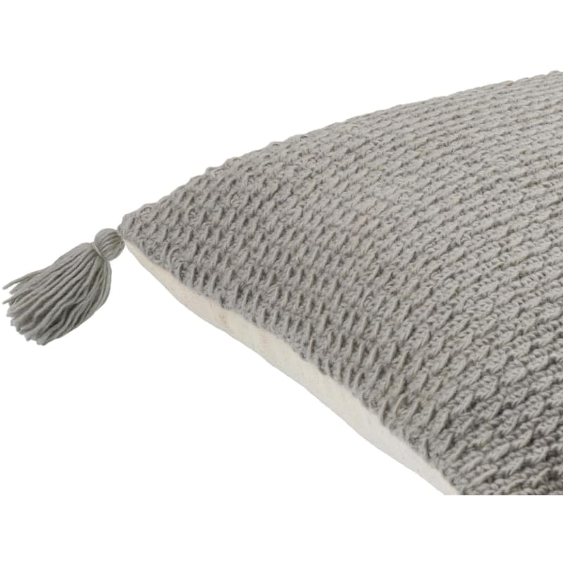 Demond Farmhouse Solid Color Accent Pillow