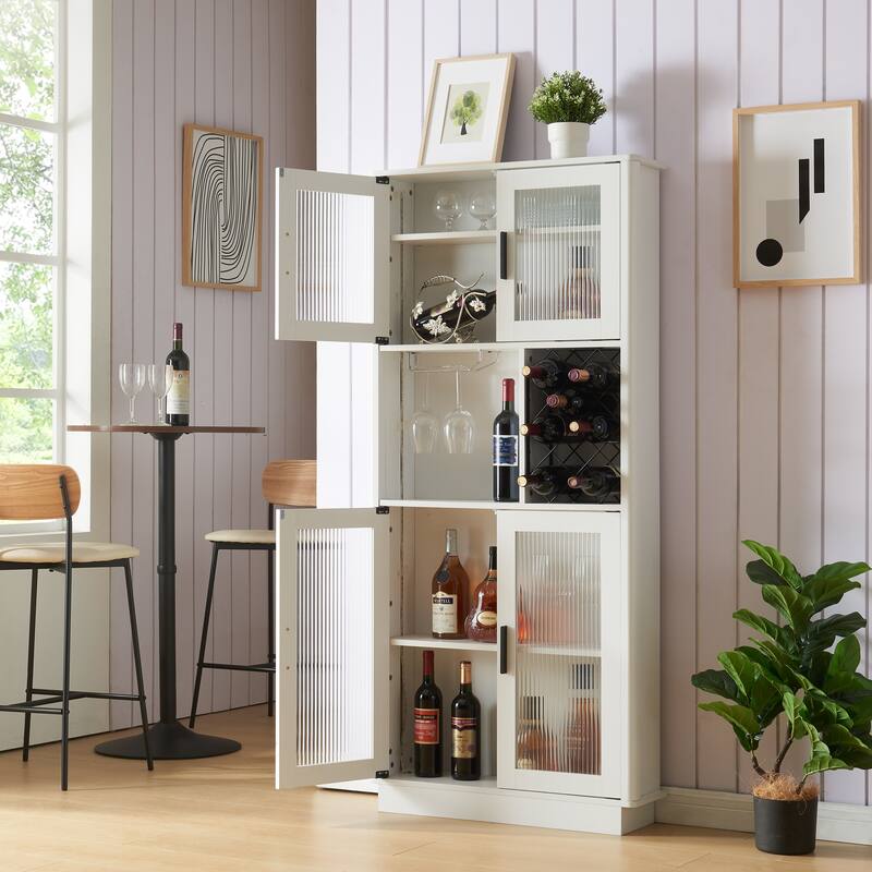 LED Wine Bar with Wine Rack, Wine Bottle Rack, Storage