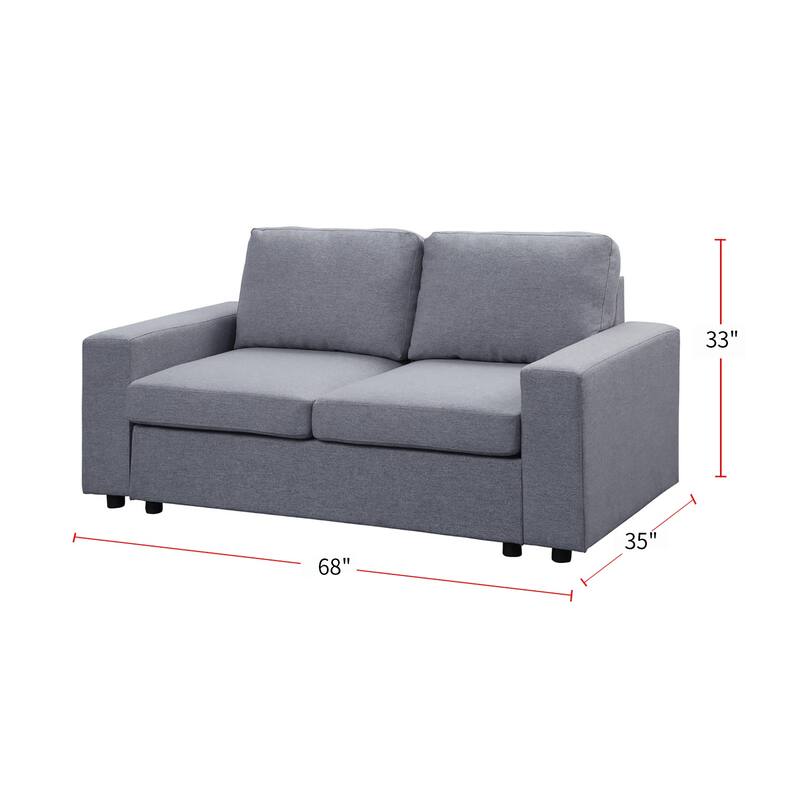 18" Seat Height Linen Loveseat