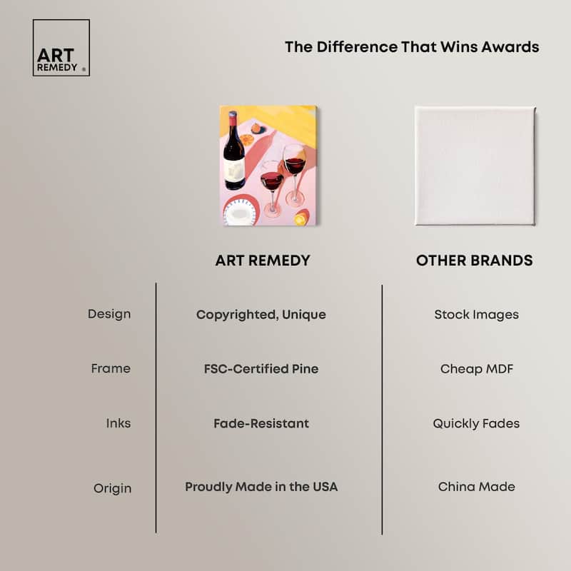 Summer Wine table Canvas by Art Remedy, Gallery Wrapped